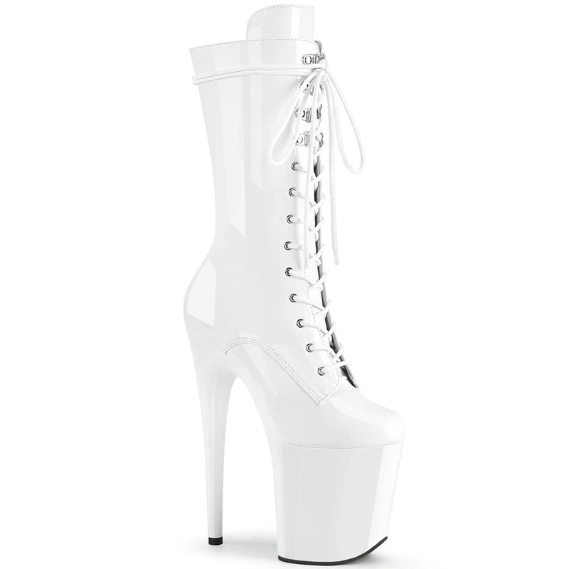 Pleaser USA Flamingo-1050 8inch Pleaser Boots - Patent White 8 Pleaser USA Flamingo-1050 8inch Pleaser Boots - Patent White - Image 6