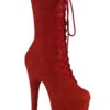 Pleaser USA Flamingo-1050FS Faux Suede 8inch Pleaser Boots - Red 1 Pleaser USA Flamingo-1050FS Faux Suede 8inch Pleaser Boots - Red -Radd Pole Wear Shop flamingo 1050fs rfs