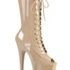 Pleaser USA Flamingo-1051 8inch Peep Toe Pleaser Boots - Patent Beige 1 Pleaser USA Flamingo-1051 8inch Peep Toe Pleaser Boots - Patent Beige -Radd Pole Wear Shop flamingo 1051 nd 1