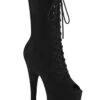 Pleaser USA Flamingo-1051FS Faux Suede 8inch Peep Toe Pleaser Boots - Black 2 Pleaser USA Flamingo-1051FS Faux Suede 8inch Peep Toe Pleaser Boots - Black -Radd Pole Wear Shop flamingo 1051fs bfs