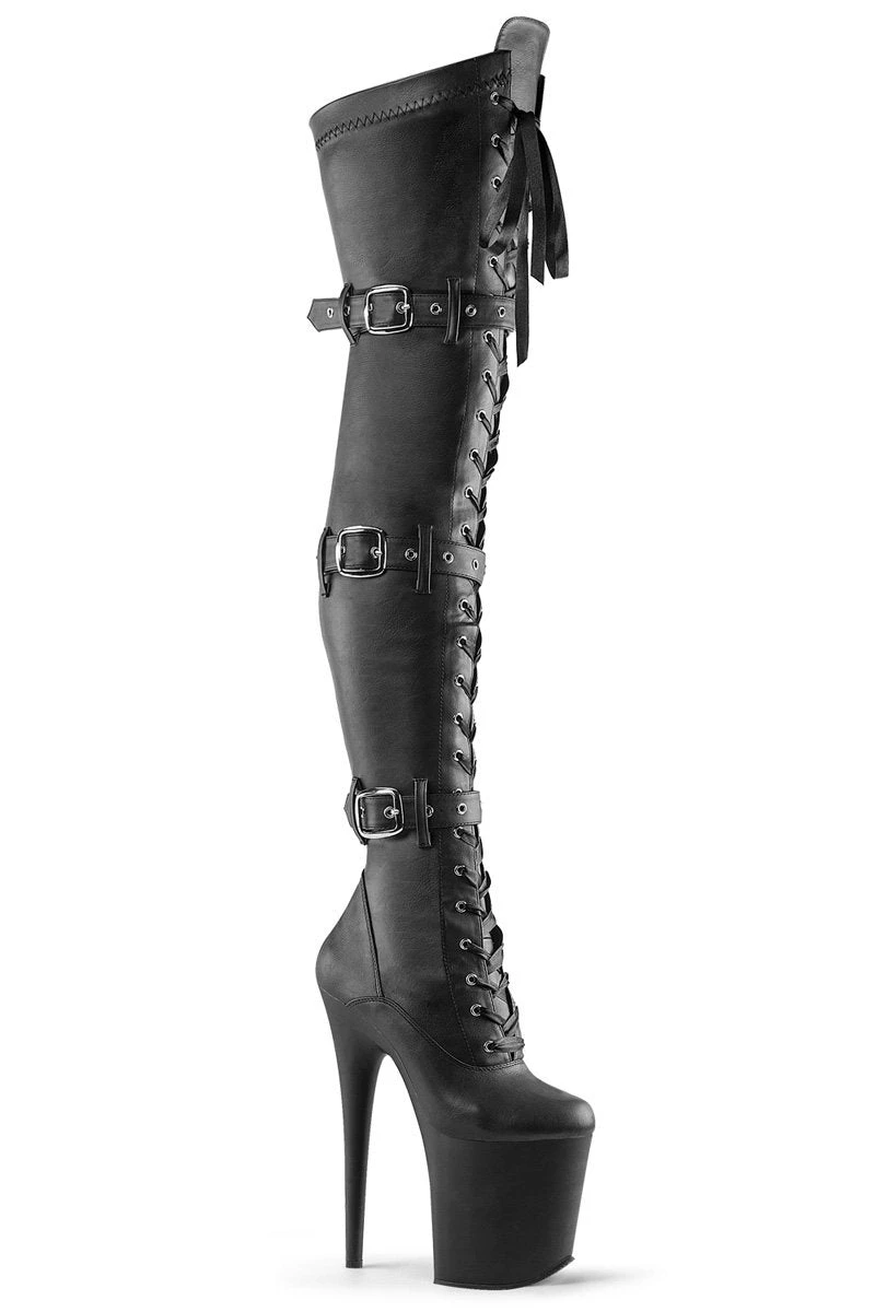 Pleaser USA Flamingo-3028 8inch Thigh High Pleaser Boots - Matte Black 3 Pleaser USA Flamingo-3028 8inch Thigh High Pleaser Boots - Matte Black