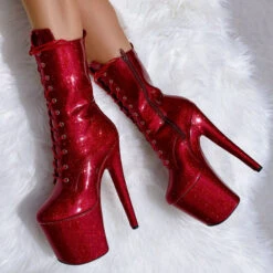 Hella Heels The Glitterati 8inch Boots - Kansass -Radd Pole Wear Shop glitter 28