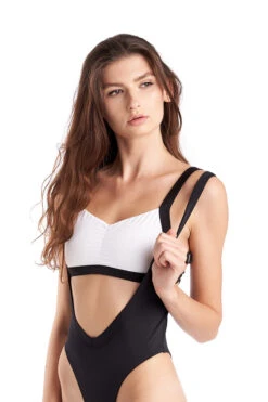 Hamade Activewear Hollow Back Top - White/Black 12 Hamade Activewear Hollow Back Top - White/Black -Radd Pole Wear Shop hollowfronttop1