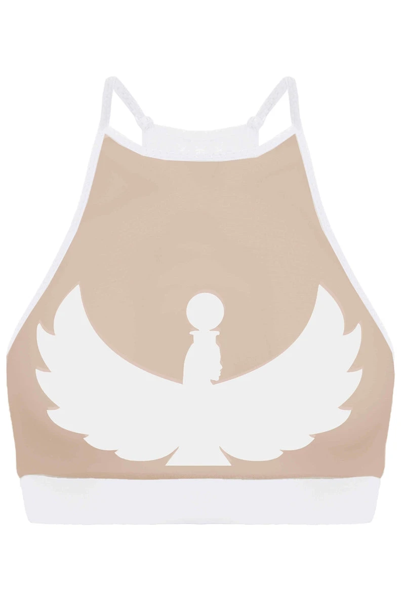 CXIX I S I S Halter Top - White With Sand Mesh 9 CXIX I S I S Halter Top - White With Sand Mesh - Image 7