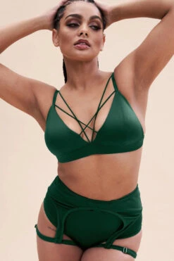 Lunalae Lily Top - Recycled Moss Green -Radd Pole Wear Shop lily bra recycled moss green top 38231008510199