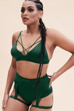 Lunalae Lily Top - Recycled Moss Green -Radd Pole Wear Shop lily bra recycled moss green top 38231050944759