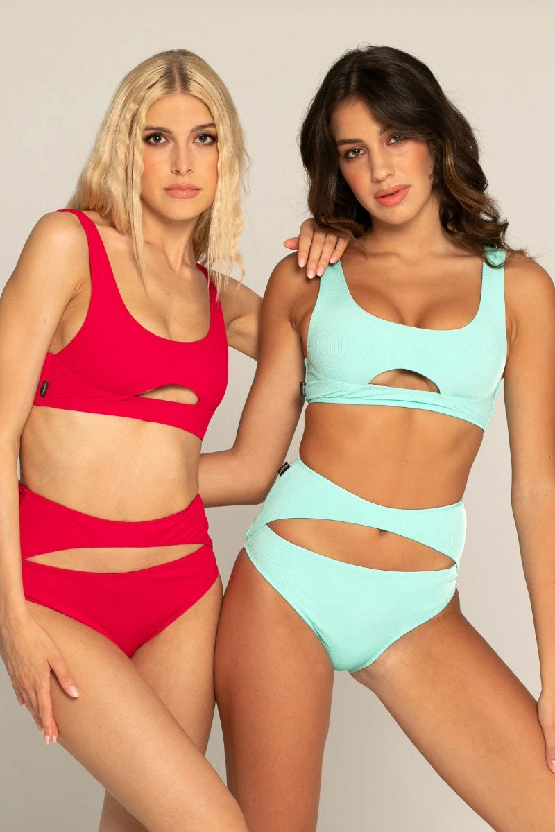 Paradise Chick Miami Opencut Shorts - Ribbed Mint 6 Paradise Chick Miami Opencut Shorts - Ribbed Mint - Image 4