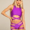Paradise Chick Miami Garter Shorts - Grape -Radd Pole Wear Shop miamiwrap gartergrape
