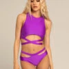 Paradise Chick Miami Wrap Top - Grape -Radd Pole Wear Shop miamiwrapgrape 1