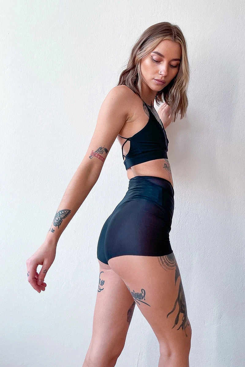 Pole Addict Petite Shorts - Black Mesh 3 Pole Addict Petite Shorts - Black Mesh