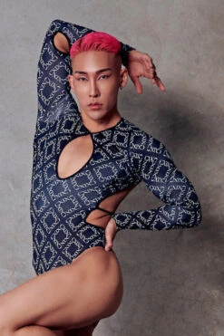 CXIX 119 Plunge Bodysuit - Black Print 13 CXIX 119 Plunge Bodysuit - Black Print -Radd Pole Wear Shop poledance bodysuit black CXIX 119 polewear fashion