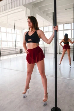 REV ACTIV Mesh Skirt Bottoms- Wine 15 REV ACTIV Mesh Skirt Bottoms- Wine -Radd Pole Wear Shop rev3