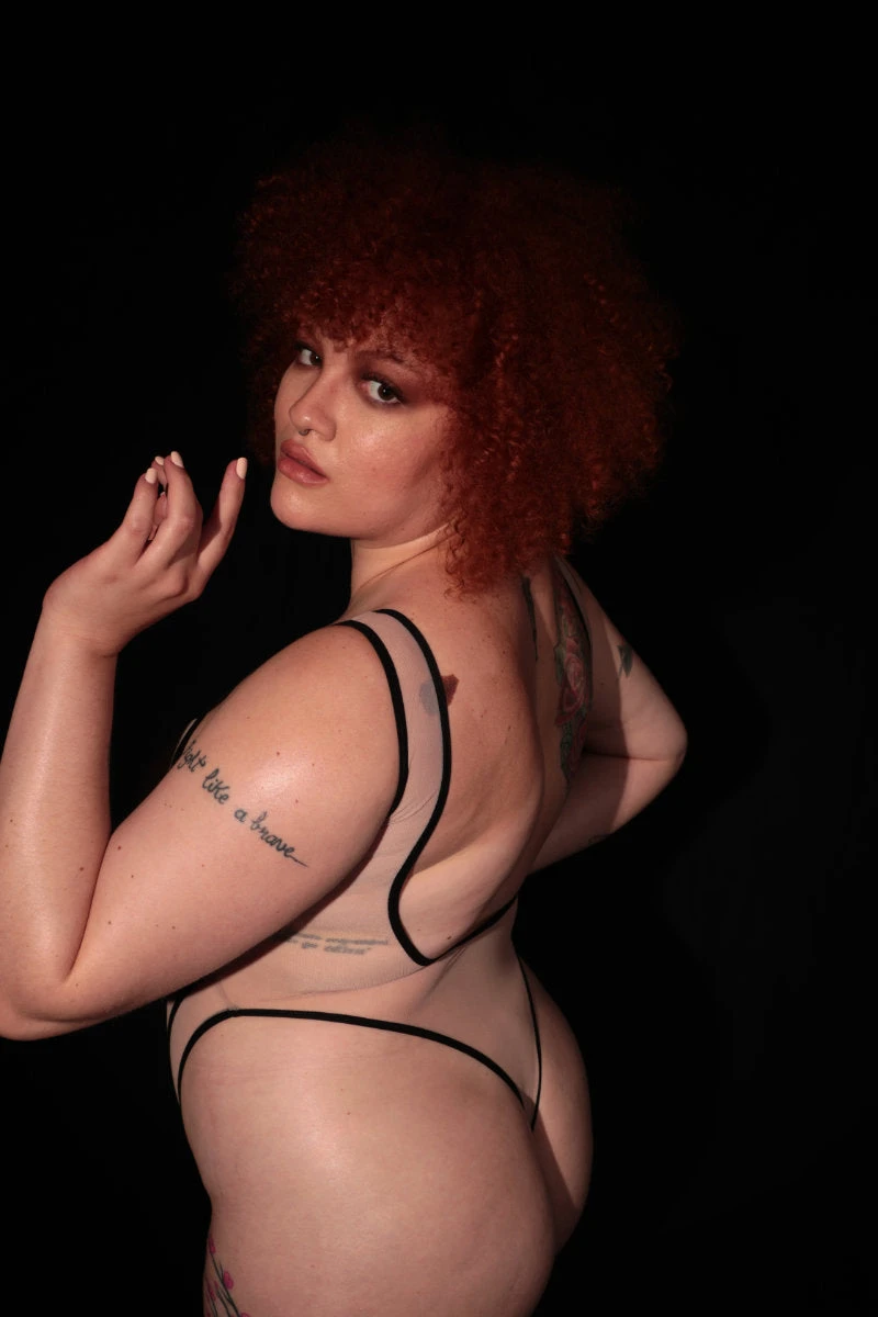 Rolling Vertigo Bodysuit - Beige/Black 5 Rolling Vertigo Bodysuit - Beige/Black - Image 3