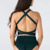 REV ACTIV Second Skin High Waist Shorts - Bottle Green 2 REV ACTIV Second Skin High Waist Shorts - Bottle Green -Radd Pole Wear Shop second skin bottle green set 2