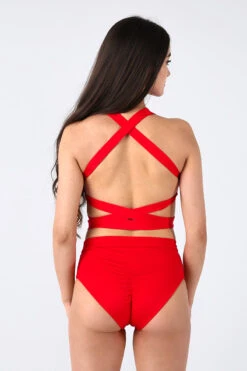 REV ACTIV Second Skin High Waist Shorts - Red