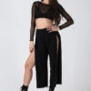 REV ACTIV Sensual Flow Pants (with Leg Slit) - Black 1 REV ACTIV Sensual Flow Pants (with Leg Slit) - Black -Radd Pole Wear Shop sensual black pants with slit 2 1