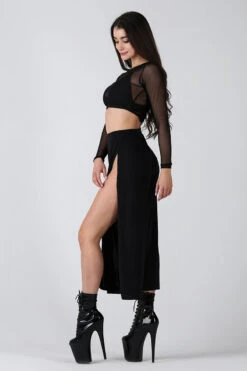 REV ACTIV Sensual Flow Pants (with Leg Slit) - Black 12 REV ACTIV Sensual Flow Pants (with Leg Slit) - Black -Radd Pole Wear Shop sensual black pants with slit 3 1