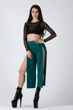 REV ACTIV Sensual Flow Pants (with Leg Slit) - Malachite 9 REV ACTIV Sensual Flow Pants (with Leg Slit) - Malachite -Radd Pole Wear Shop sensual malachite pants with slits 2