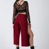 REV ACTIV Sensual Flow Pants (with Leg Slit) - Wine 1 REV ACTIV Sensual Flow Pants (with Leg Slit) - Wine -Radd Pole Wear Shop sensual wine pants with slits 1