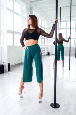 REV ACTIV Sensual Flow Pants (with Leg Slit) - Malachite 12 REV ACTIV Sensual Flow Pants (with Leg Slit) - Malachite -Radd Pole Wear Shop spodniesensualmalachiteprzod