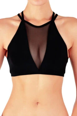 Dragonfly Victoria Sports Bra - Black Mesh -Radd Pole Wear Shop vm2