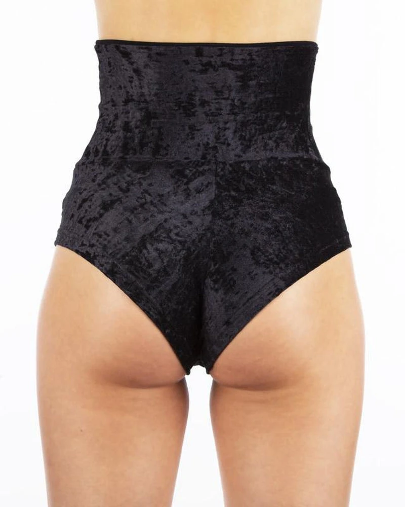 Dragonfly Betty High-Waisted Shorts - Velvet Black 4 Dragonfly Betty High-Waisted Shorts - Velvet Black - Image 2