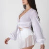 REV ACTIV Mesh Wrap Blouse - White 1 REV ACTIV Mesh Wrap Blouse - White -Radd Pole Wear Shop white mesh shirt pleasure